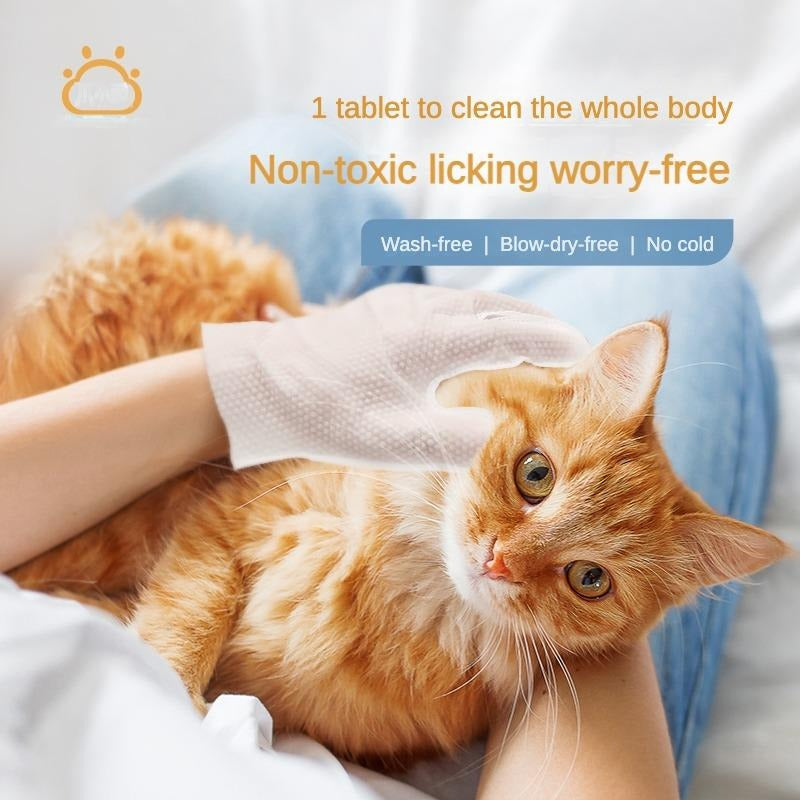 PET Cleaning Deodorizing Bathing Wipes Fordogs and Cats, Nourish Fur Coconut Oilgrooming Wipes for Dogs, Pet Cleaning Gloveswipes for Daily Care and Traveling.Hypoallergenic