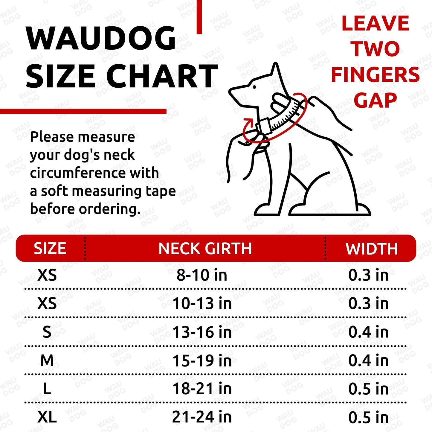 WAUDOG Ultra Soft Rolled Leather Dog Collar for Small Dogs Soft Padded Dog Collars for Medium Dogs Puppy Collars for Large Breed Dogs Male and Female Dog Collar