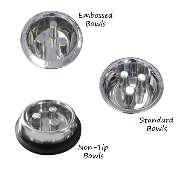 QT Dog Brake-Fast stainless steel slow feed dog bowl size guide