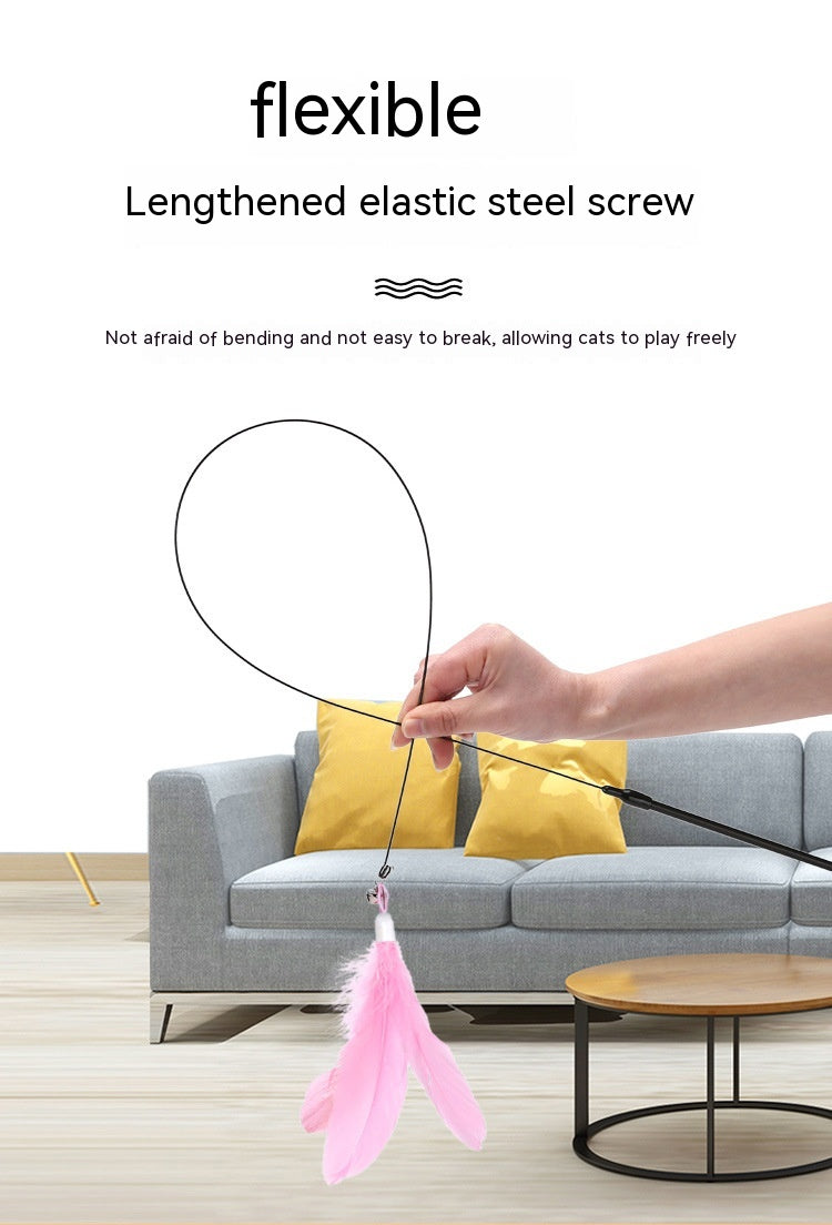 Cat Toy Long Brush Holder Suction Cup with Bell