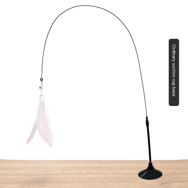 Cat Toy Long Brush Holder Suction Cup with Bell