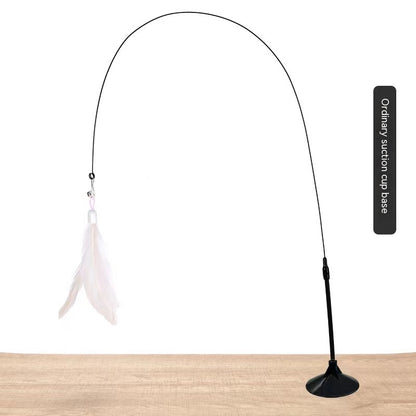 Cat Toy Long Brush Holder Suction Cup with Bell