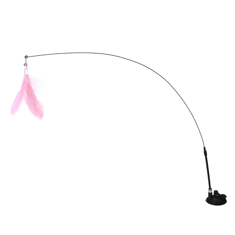 Cat Toy Long Brush Holder Suction Cup with Bell