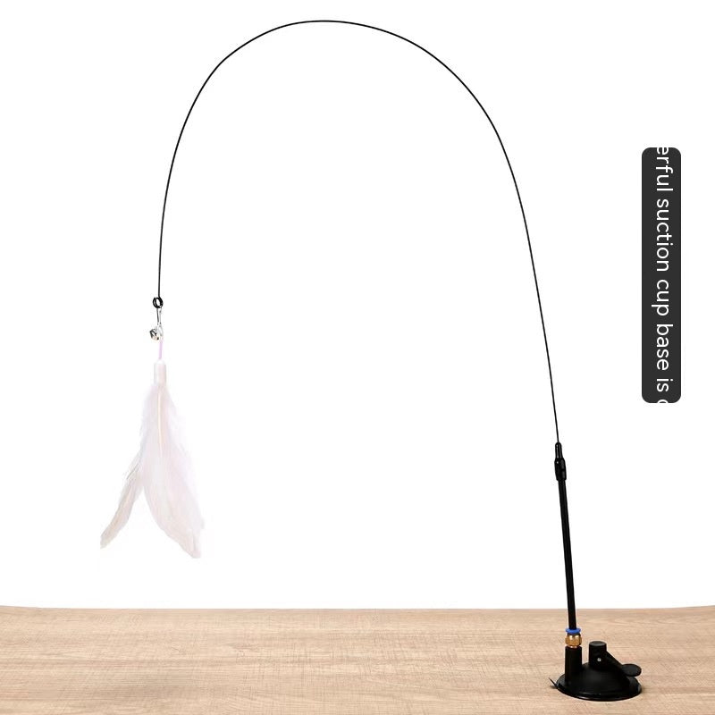 Cat Toy Long Brush Holder Suction Cup with Bell