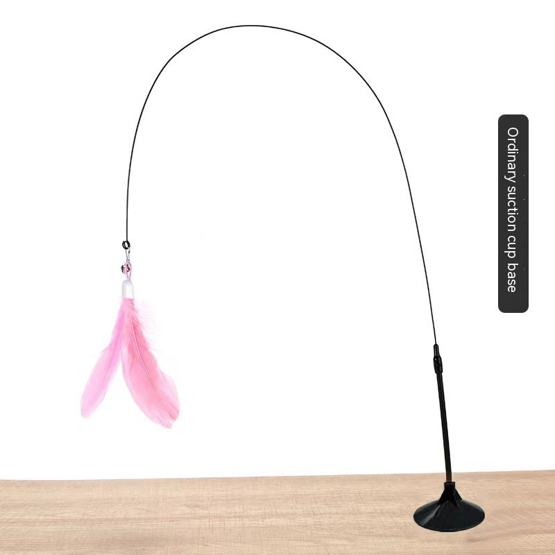 Cat Toy Long Brush Holder Suction Cup with Bell