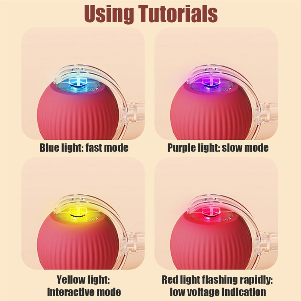 Electric Dog Cat Ball Toy,Indoor Large and Small Cat Dog Interactive Intelligent Rolling Pet Ball