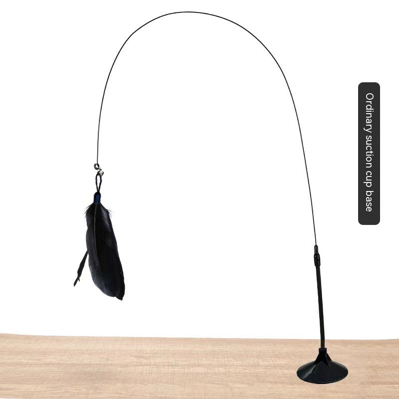 Cat Toy Long Brush Holder Suction Cup with Bell
