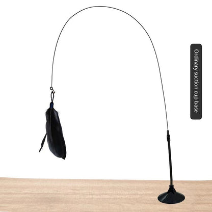 Cat Toy Long Brush Holder Suction Cup with Bell