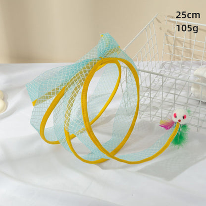 Cat Tunnel Feather Mouse Toy – Collapsible Mesh Hoop