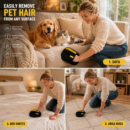 YOMI PET Pet Hair Remover Glove for Cats & Dogs, Reusable Electrostatic Lint Remover Mitt for Furniture, Couch, Carpet & Clothes