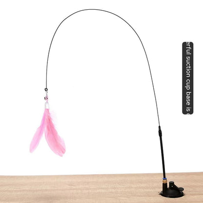 Cat Toy Long Brush Holder Suction Cup with Bell