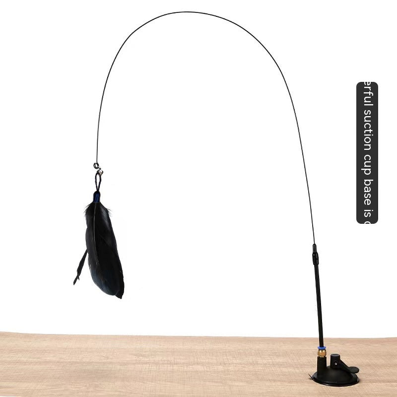 Cat Toy Long Brush Holder Suction Cup with Bell