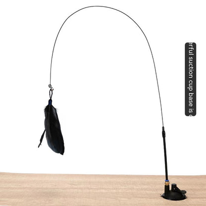 Cat Toy Long Brush Holder Suction Cup with Bell
