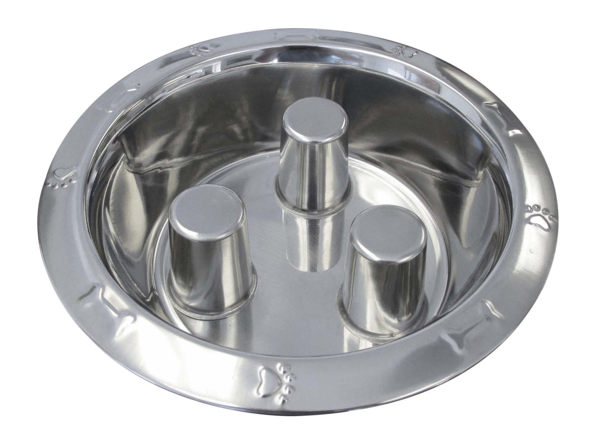 QT Dog Brake-Fast stainless steel slow feed dog bowl
