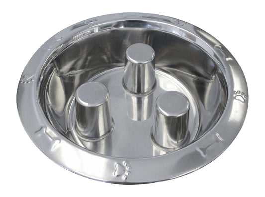 QT Dog Brake-Fast stainless steel slow feed dog bowl